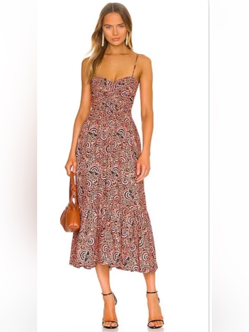 A.L.C. Lilah printed midi dress Coral Paisley-Print Maxi Dress